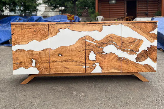 Glacier White Olive Credenza