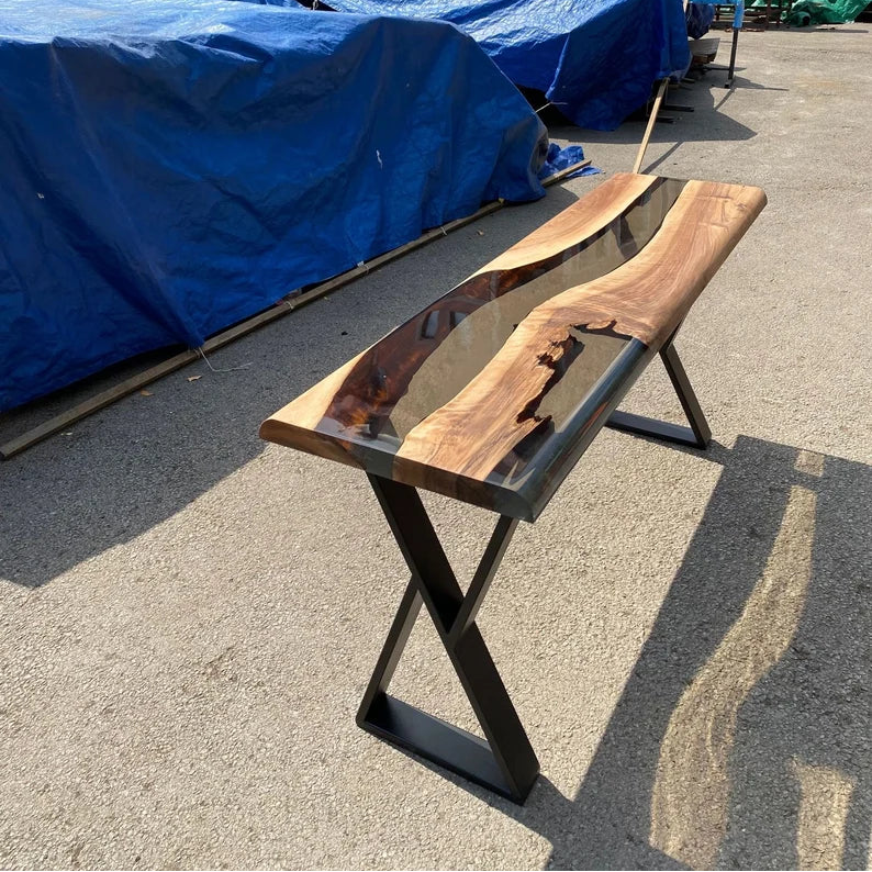 Driftwood Walnut Console Table
